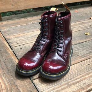 Vegan oxblood Dr. Marten 1460 8-eye boots